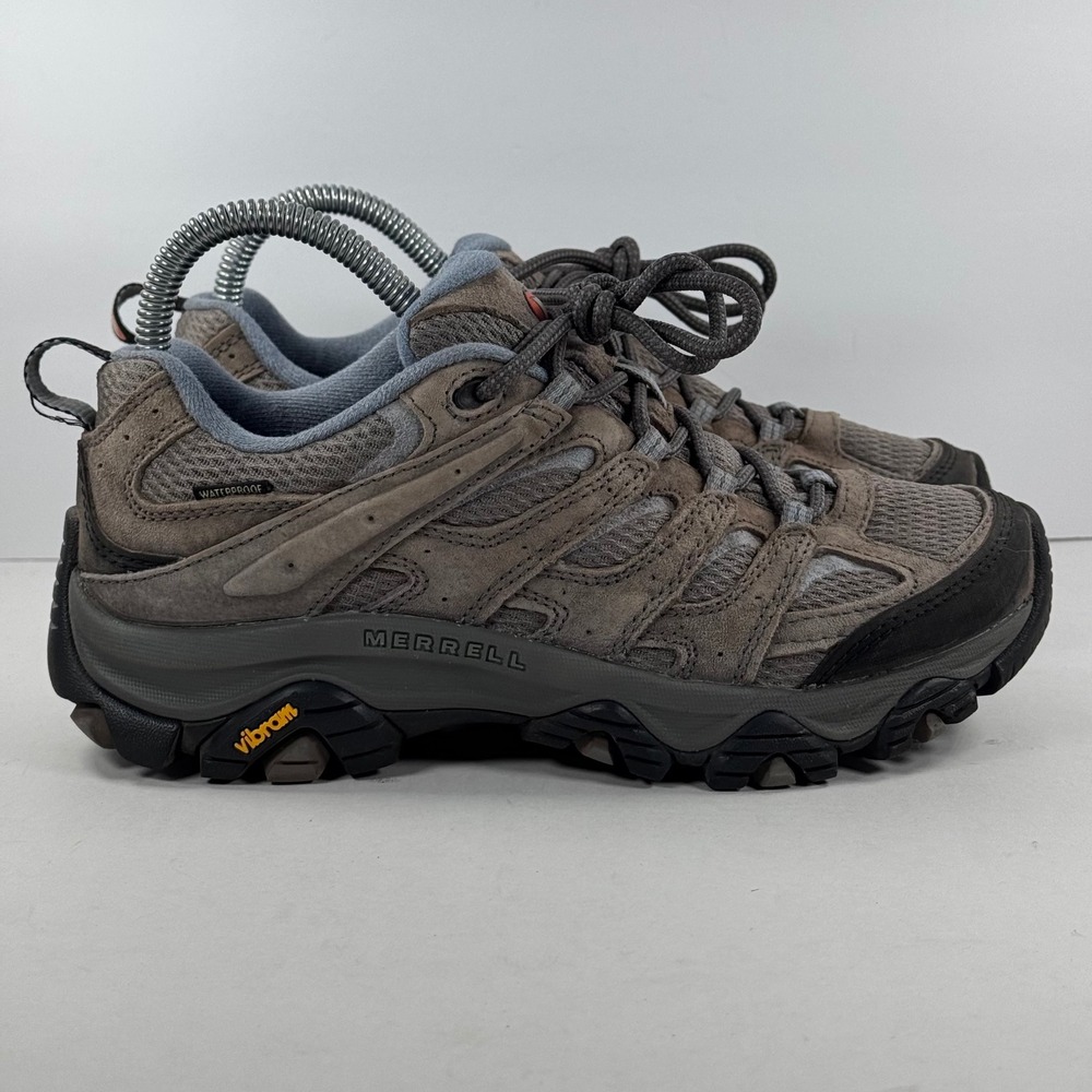 Merrell Womens Moab 3 Waterproof Hiking Shoes Granite Grey Blue J500160 Size 7.5